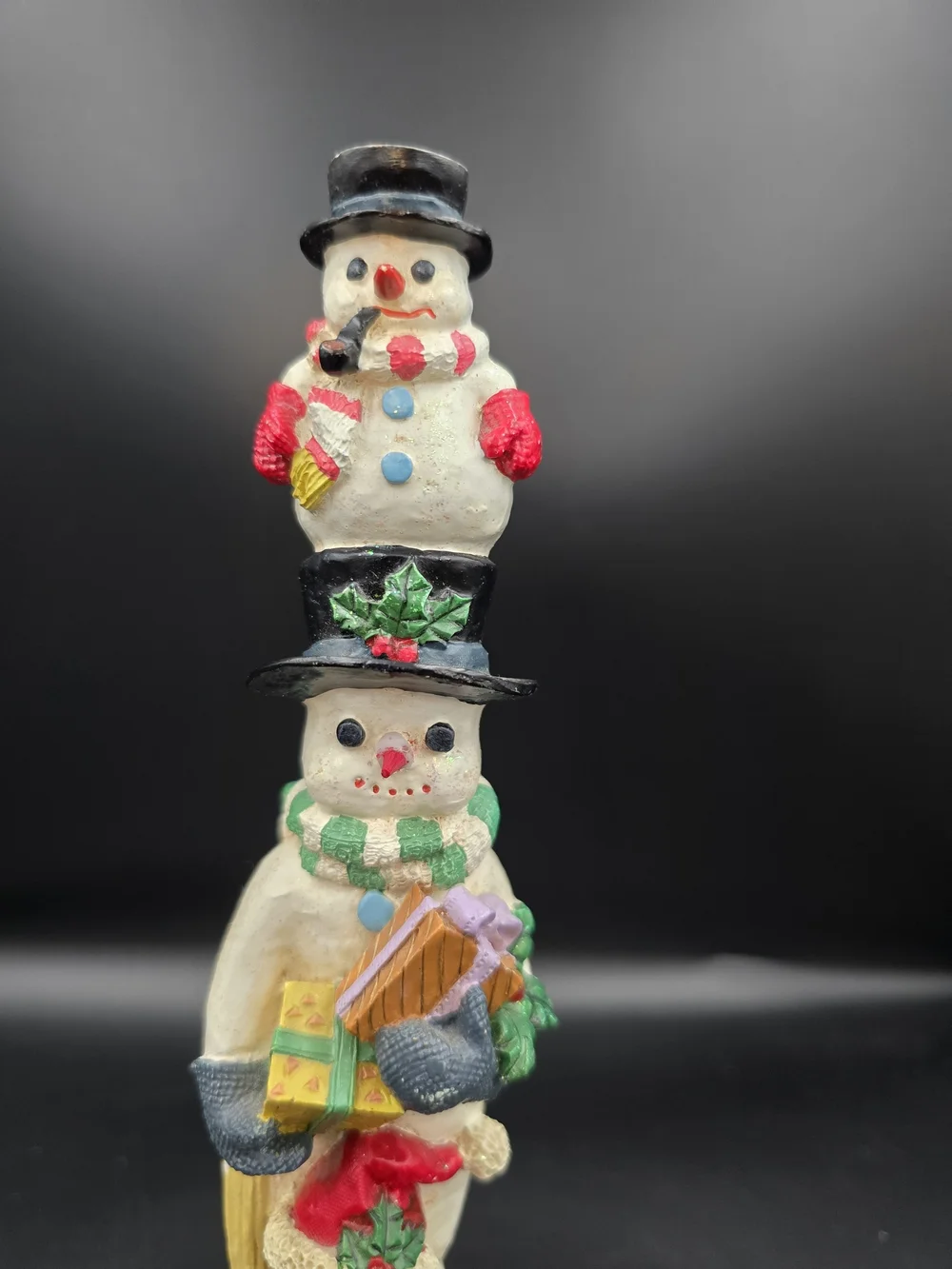Stacked Snowmen Holiday Tower Figurine - Multicolor